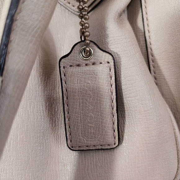 Coach Addison Spectacular Handcrafted Beige Leather Satchel Tote Shoulder Bag - Picture 13 of 14